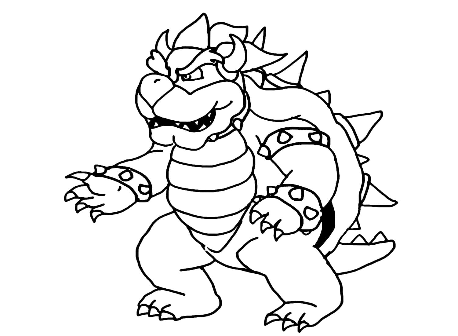 Bowser per Bimbi di 3 Anni da colorare