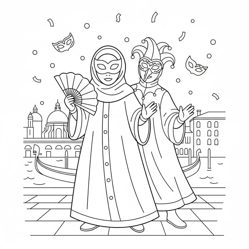 Carnevale Fantastico da colorare