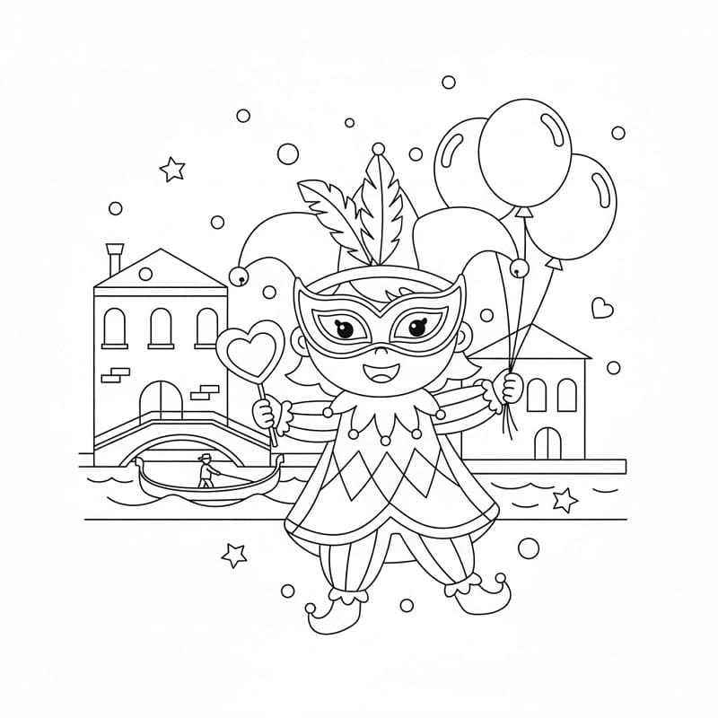 Carnevale Gratis per Bambini da colorare