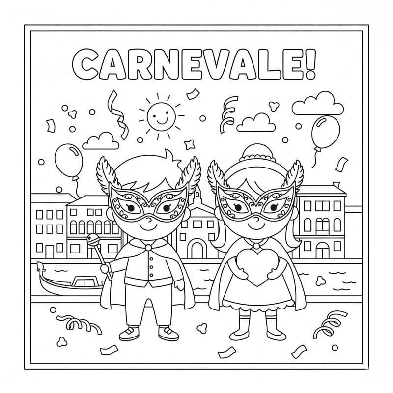 Carnevale Immagine Stampabile da colorare