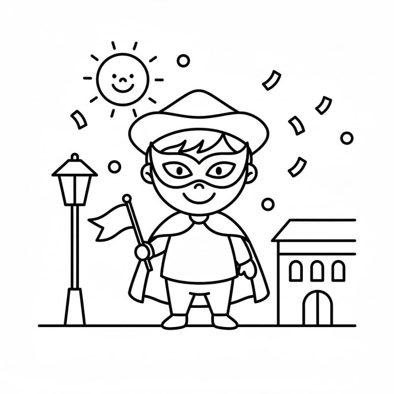 Carnevale Stampabile da colorare