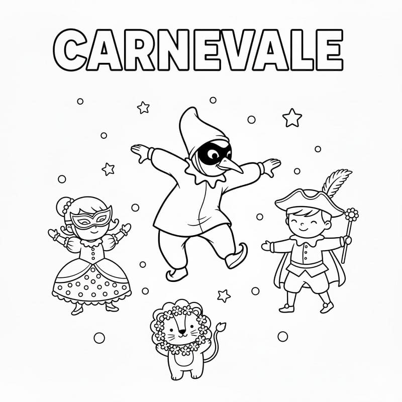 Carnevale da Stampare da colorare