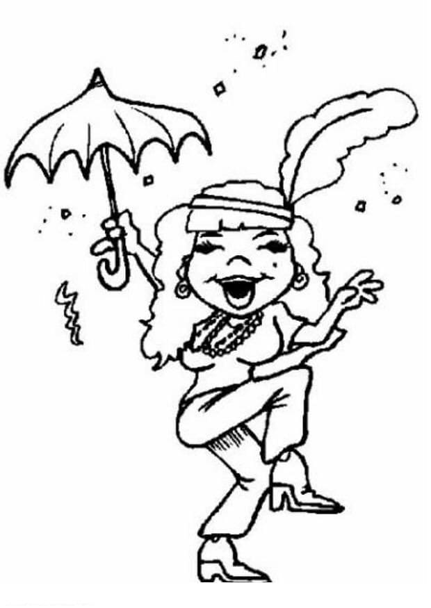 Carnevale per Bimbi di 1 Anno da colorare