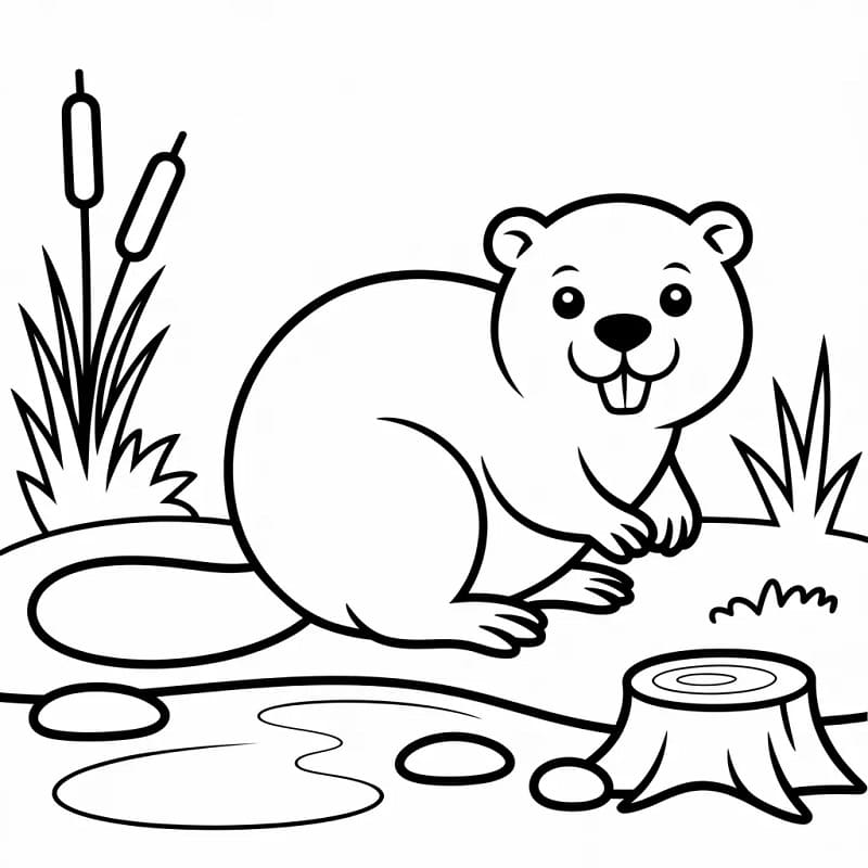 Castoro Adorabile da colorare