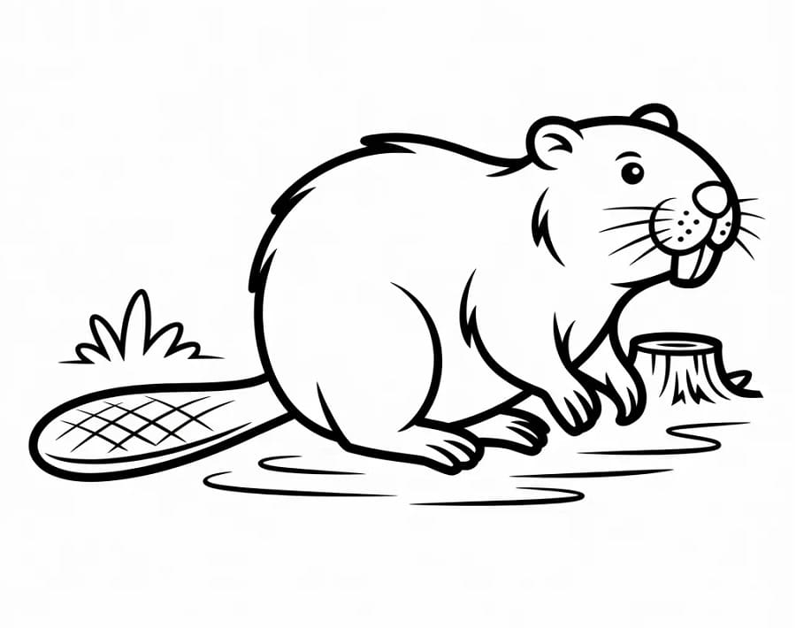 Castoro Bebè da colorare