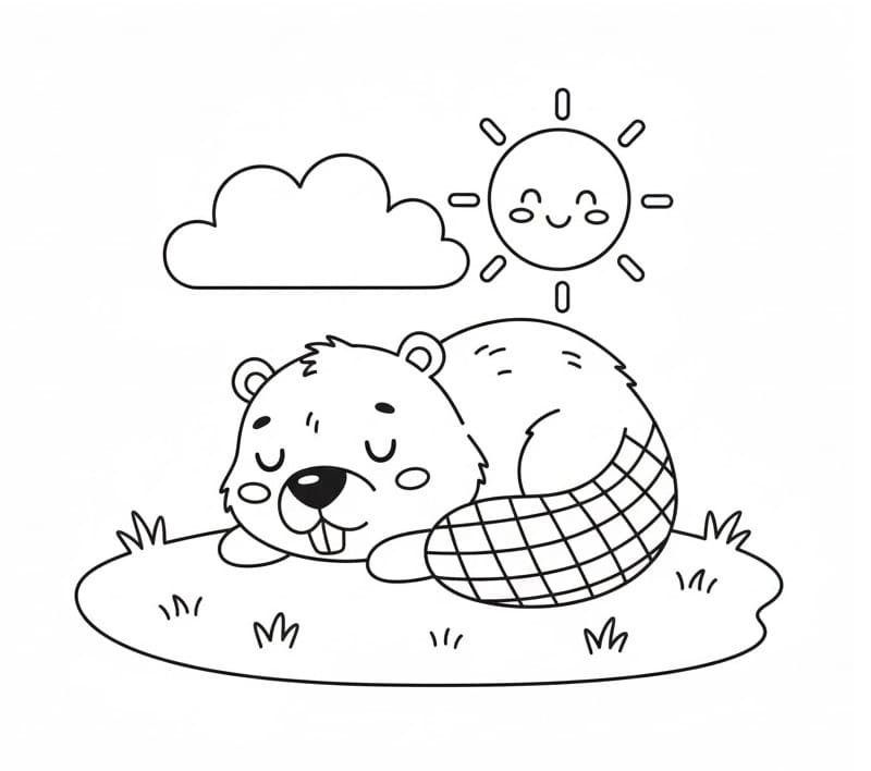 Castoro Buffo da colorare