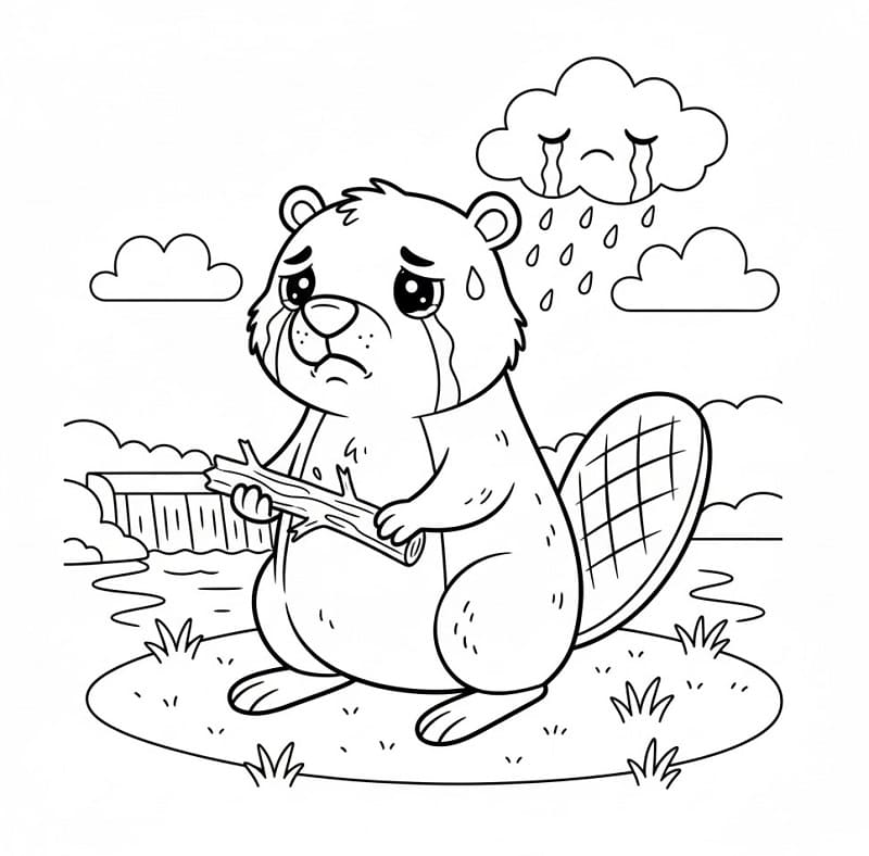 Castoro Carino da colorare