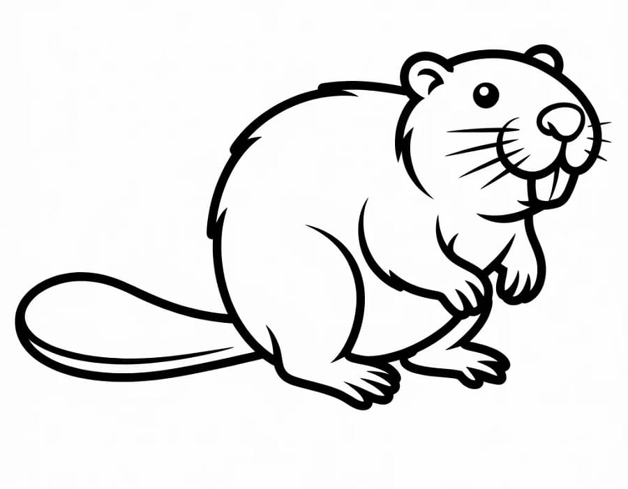 Castoro Facile da colorare