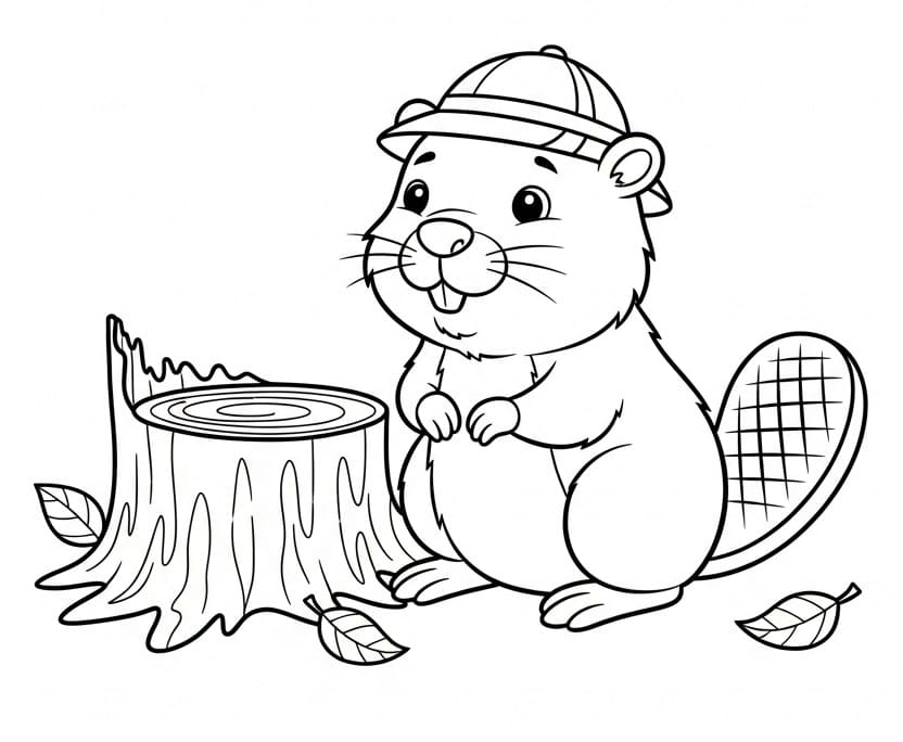 Castoro Felice da colorare