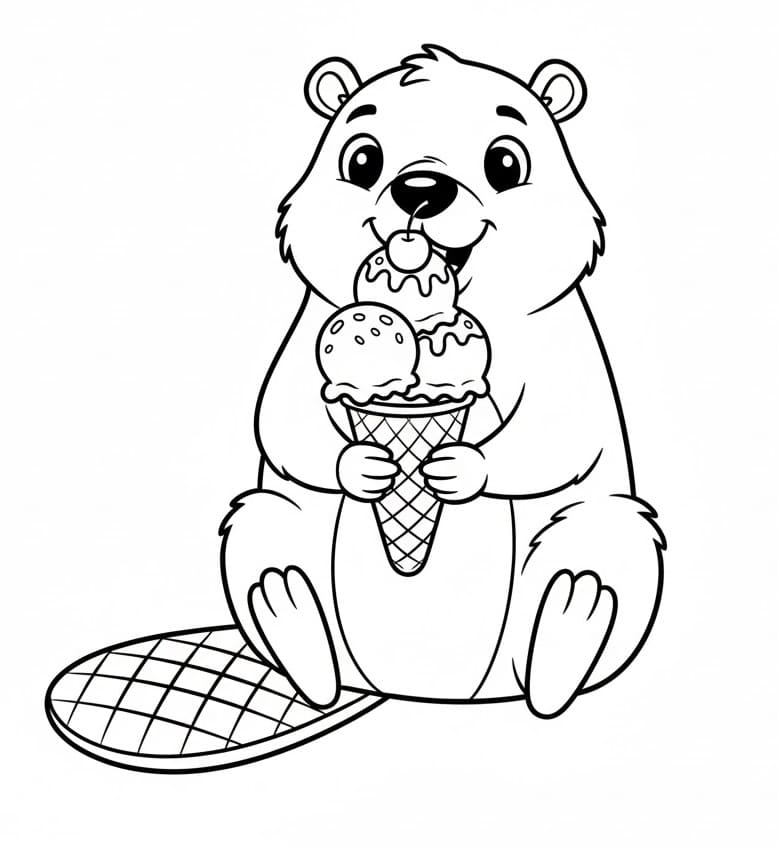 Castoro Gratis Stampabile da colorare