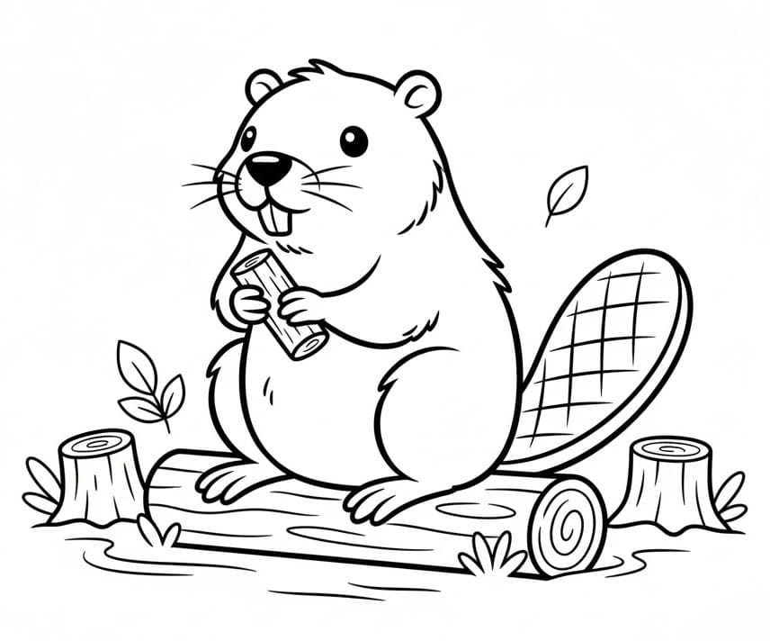 Castoro Gratis per Bambini da colorare