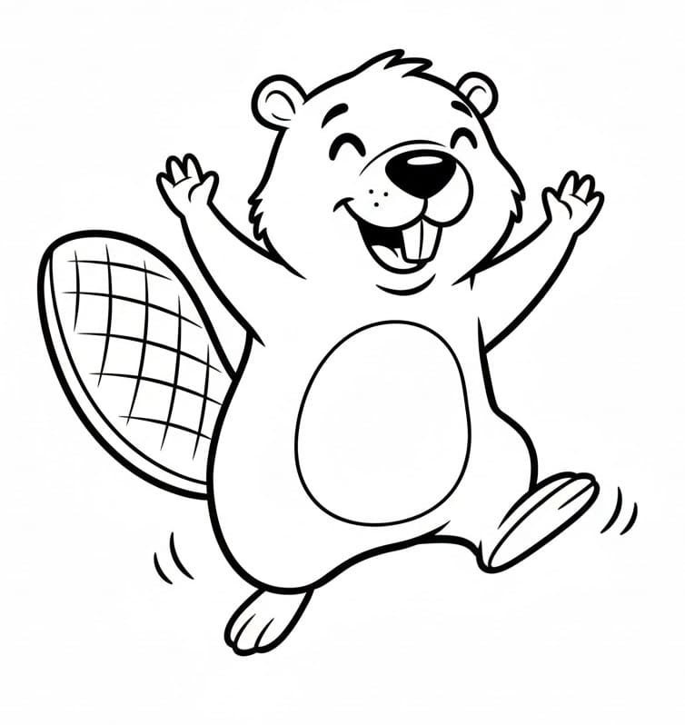 Castoro Stampabile Gratis da colorare