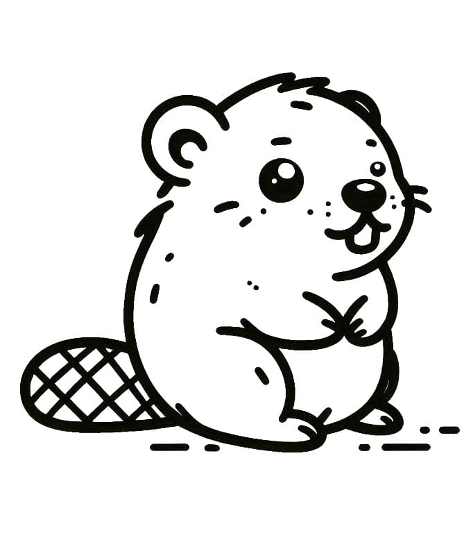 Castoro per Bimbi di 2 Anni da colorare