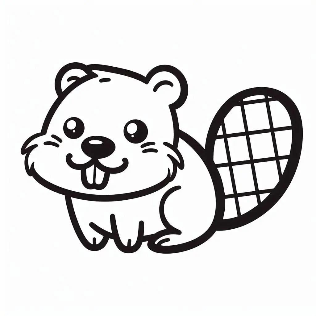 Castoro per Bimbi di 3 Anni da colorare