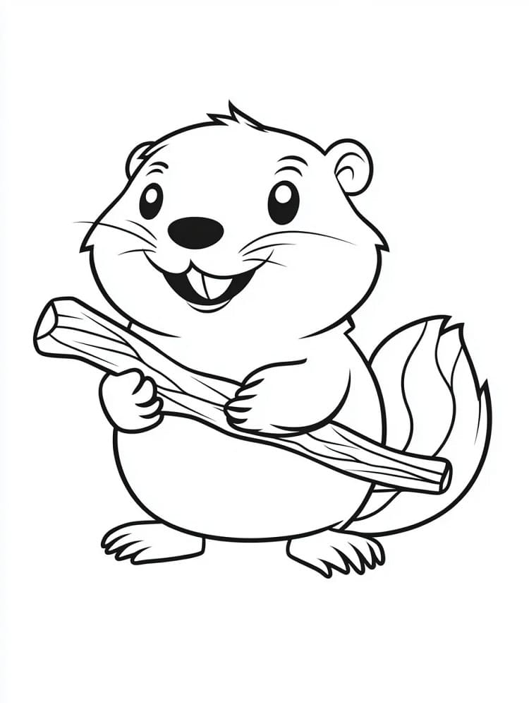 Castoro per Bimbi di 4 Anni da colorare