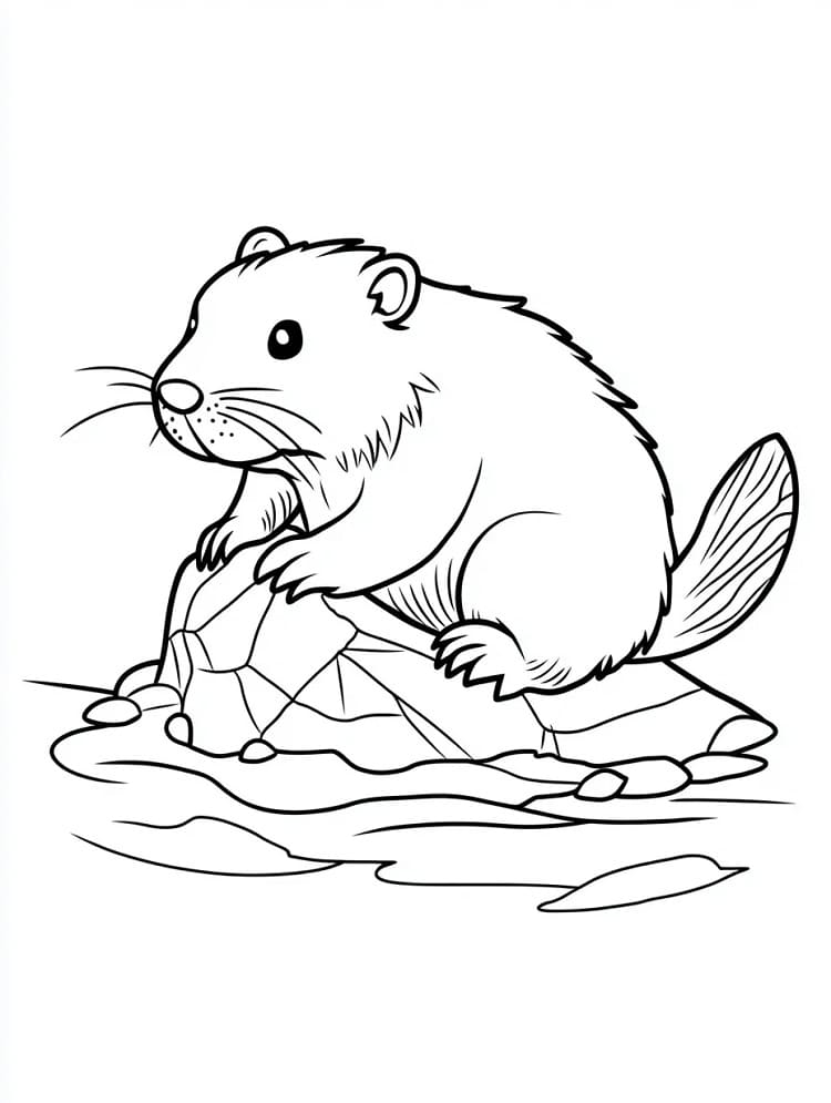 Castoro per Bimbi di 5 Anni da colorare