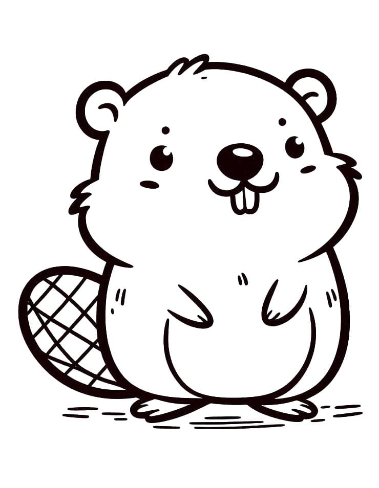 Castoro per Bimbi di 6 Anni da colorare