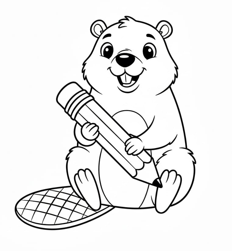 Castoro per Bimbi da colorare