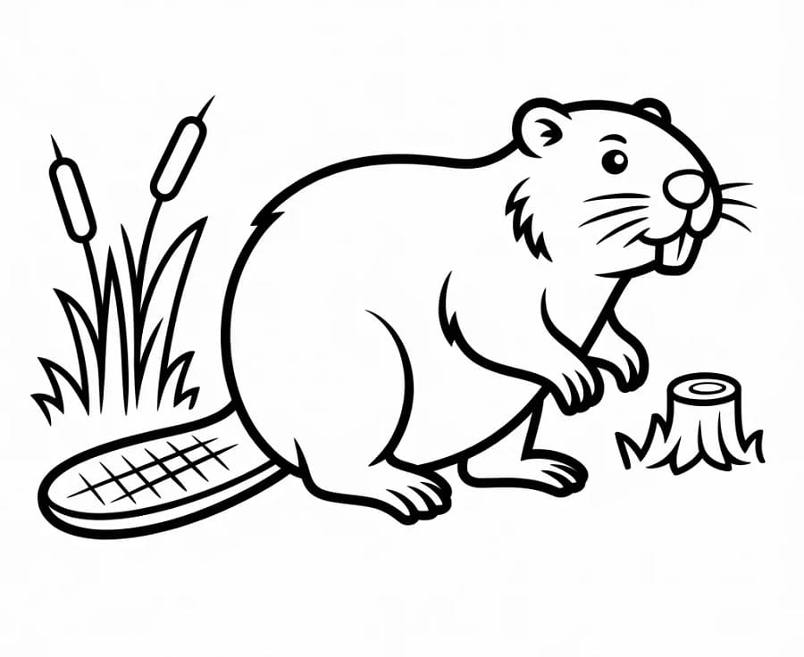 Castoro da colorare