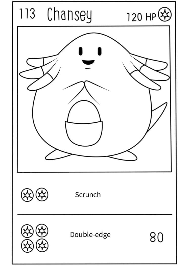 Chansey Carte Pokemon da colorare