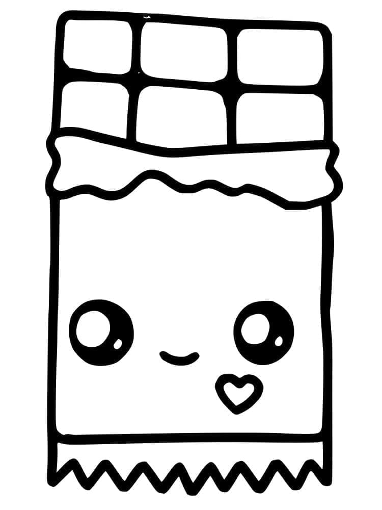 Cioccolatino Kawaii da colorare