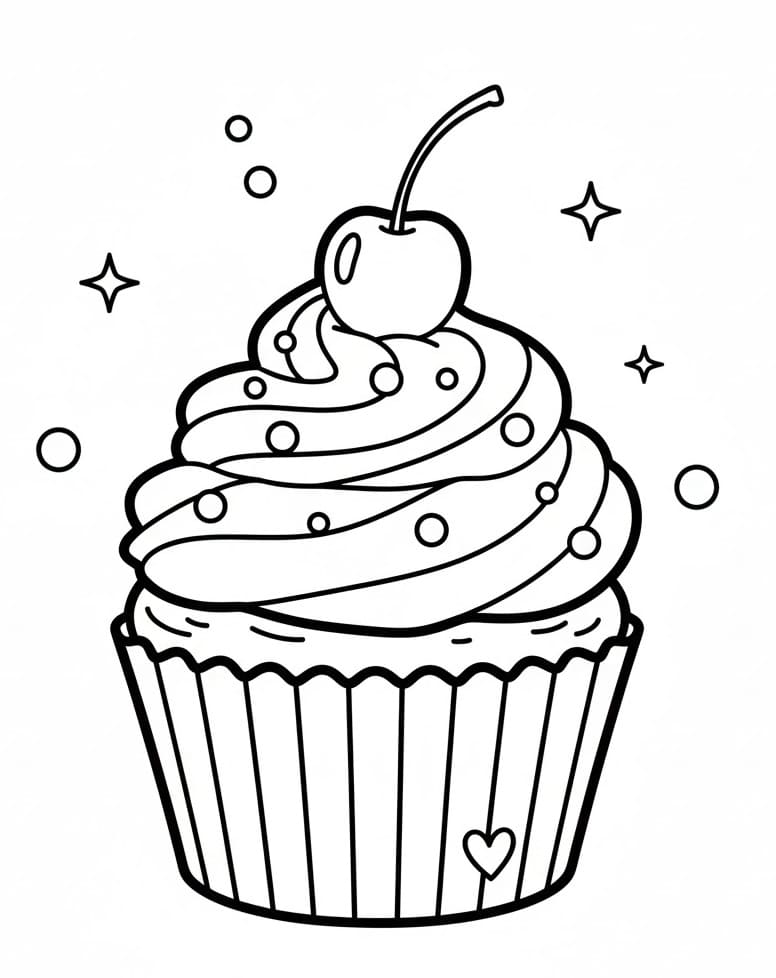 Cupcake Carino da colorare