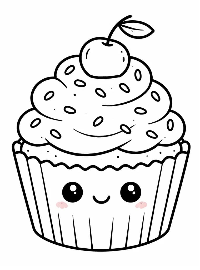 Cupcake Facile da colorare