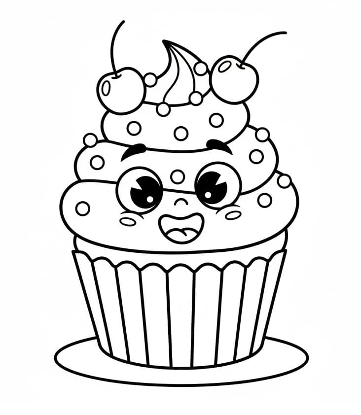 Cupcake Gratuito da colorare