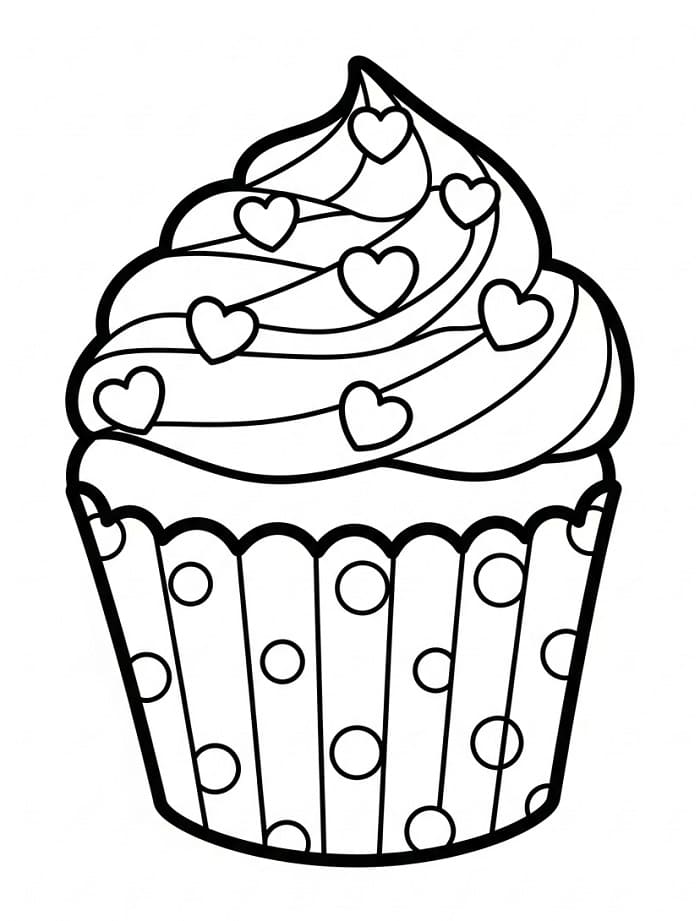 Cupcake Kawaii da colorare
