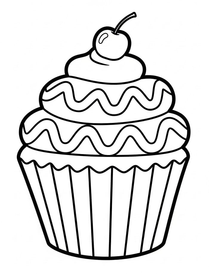 Cupcake Semplice da colorare