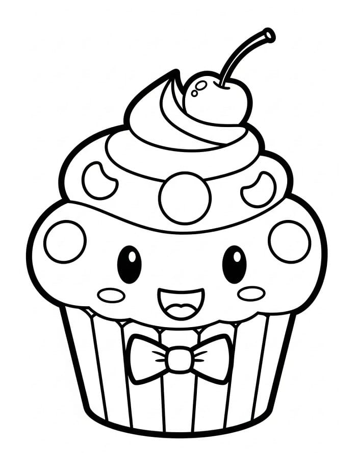 Cupcake Stampabile Gratis da colorare