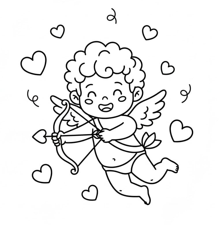Cupido Amichevole da colorare