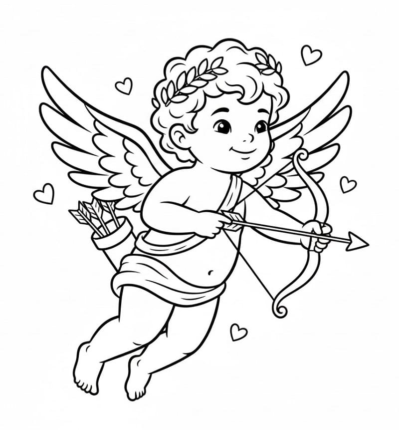 Cupido Facile da colorare