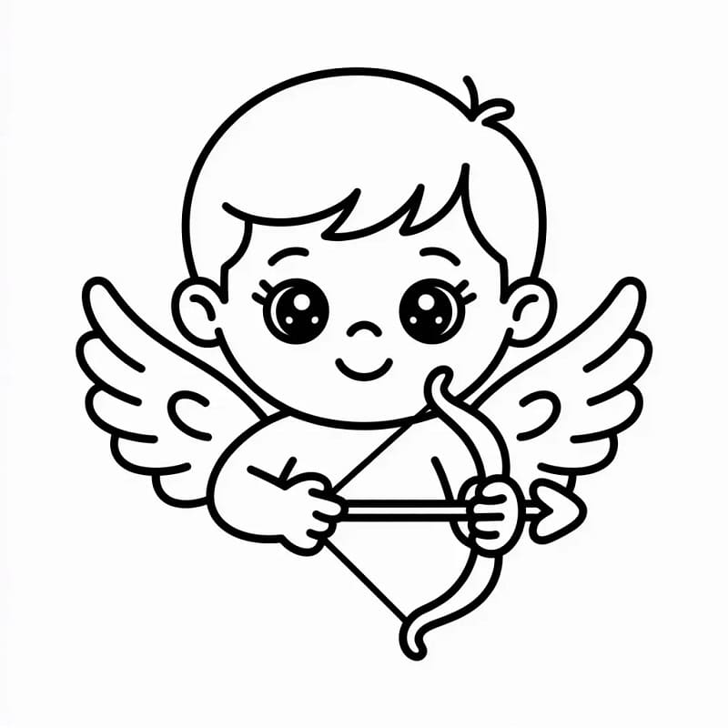 Cupido Felice da colorare