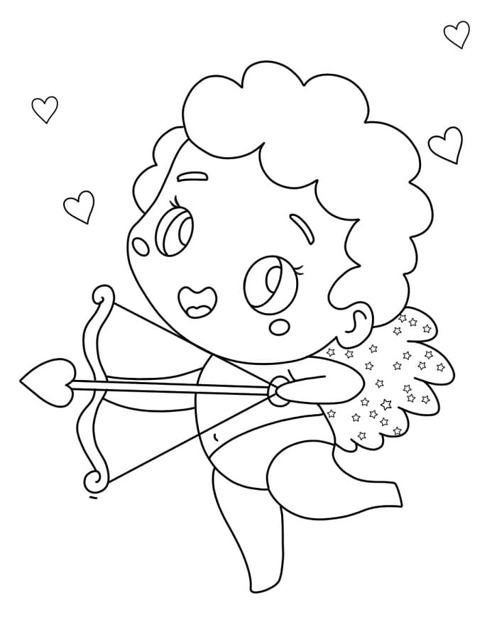 Cupido Gratis Stampabile da colorare