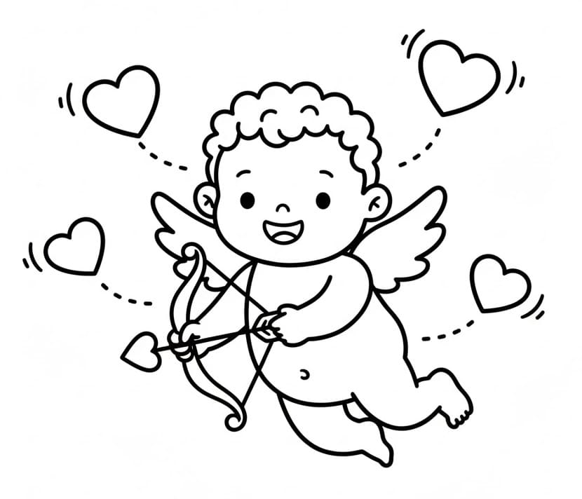Cupido Incantevole da colorare