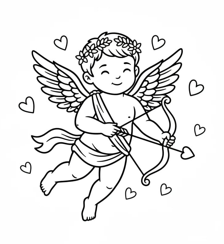 Cupido di San Valentino da colorare