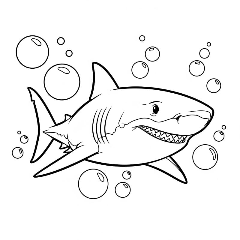 Grande squalo da colorare