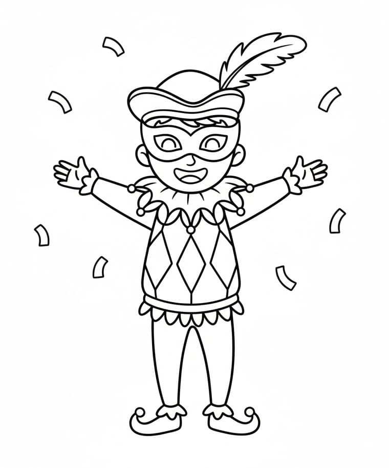 Gratis Arlecchino per Bimbi da colorare