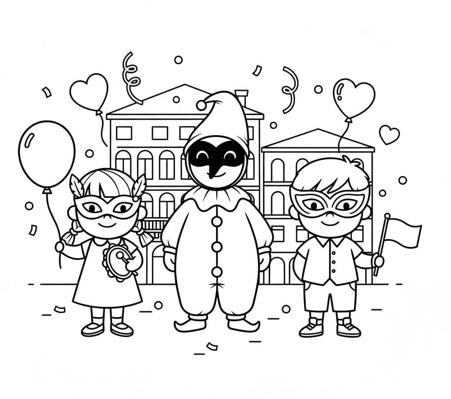 Gratis Carnevale Stampabile da colorare