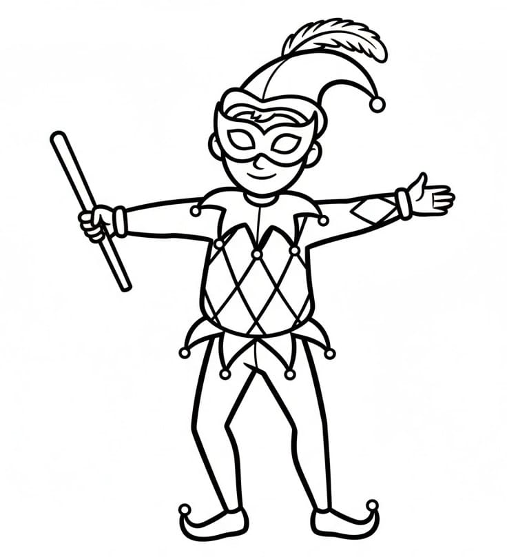 Gratis Immagine Arlecchino da colorare