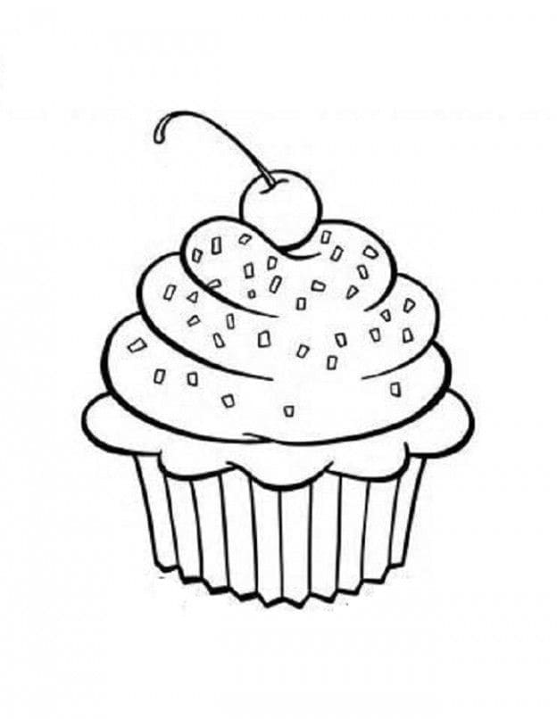Gratis Immagine Cupcake da colorare