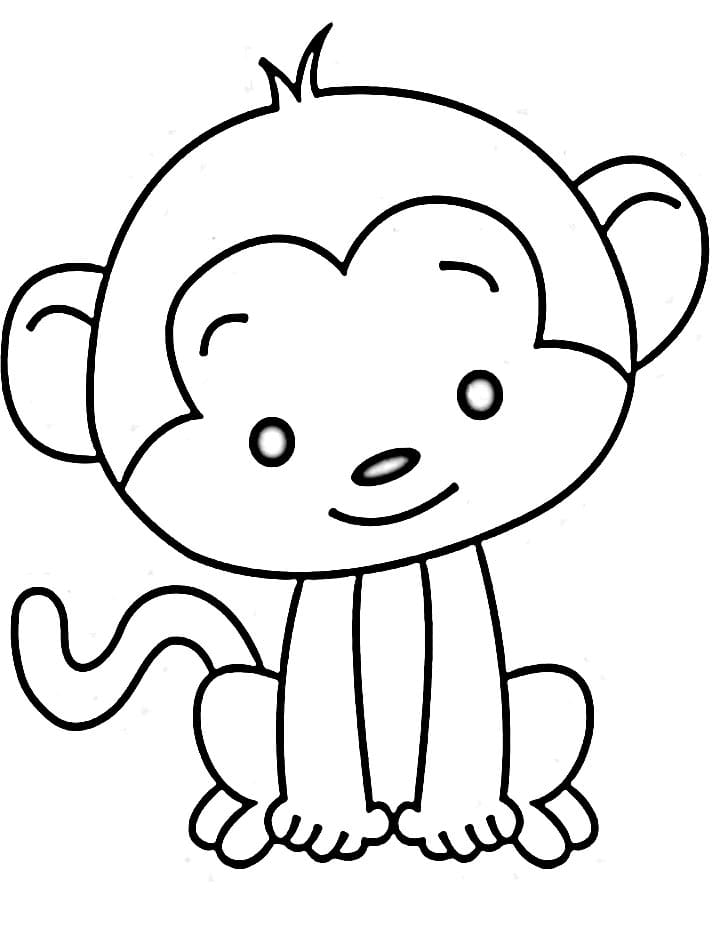 Gratis Scimmia da Stampare da colorare