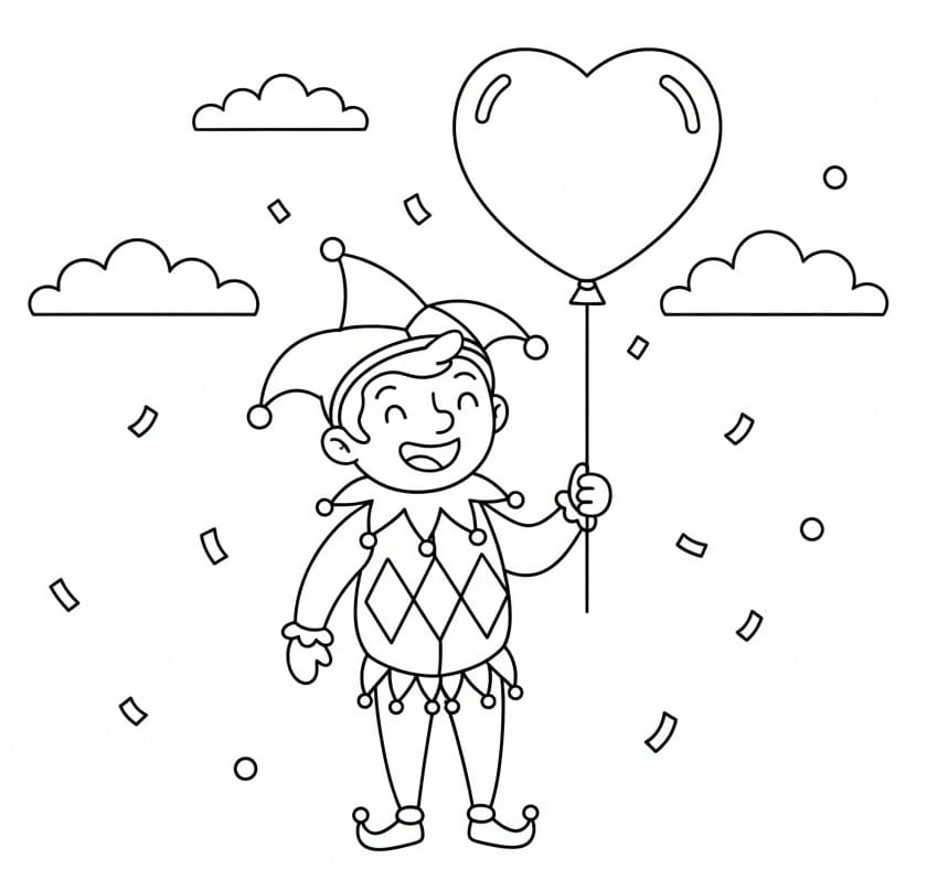 Immagine Arlecchino da colorare