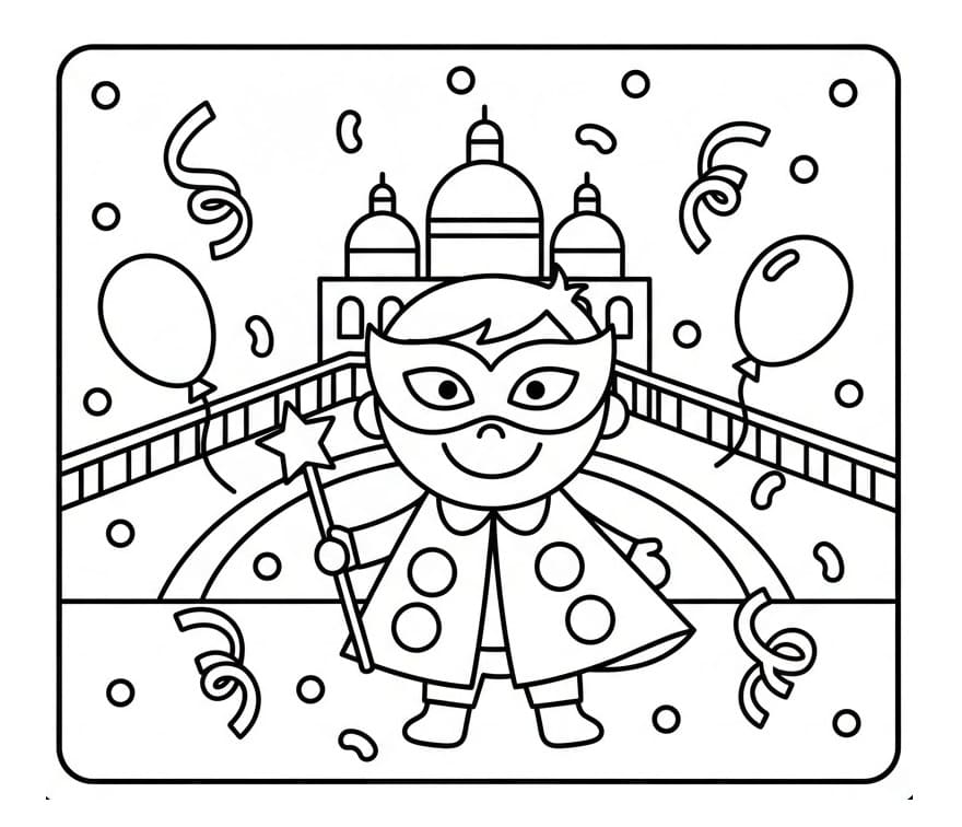 Immagine Carnevale da colorare
