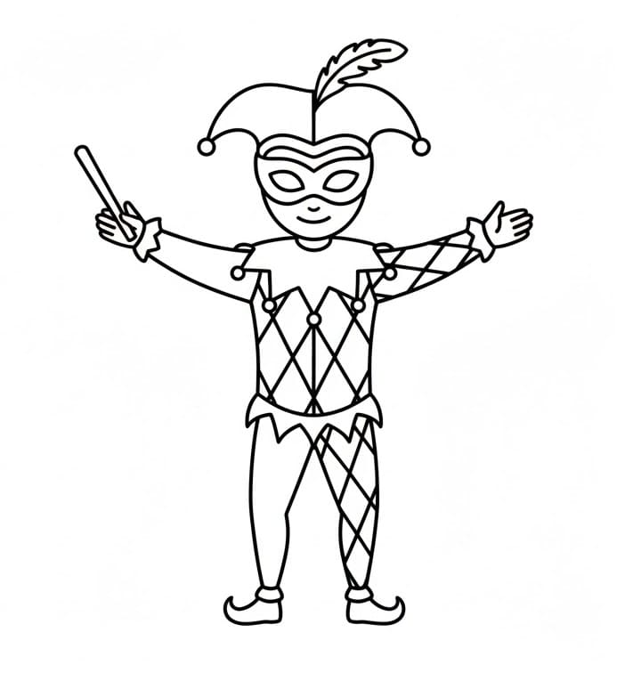 Immagine Stampabile Arlecchino da colorare