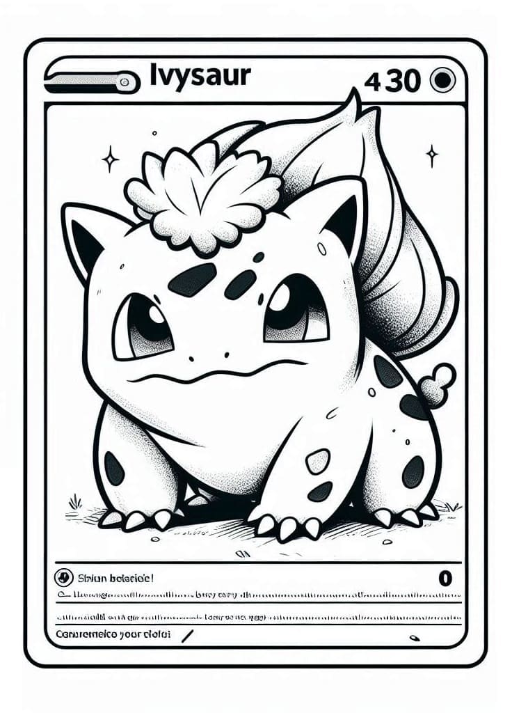 Ivysaur Carte Pokemon da colorare
