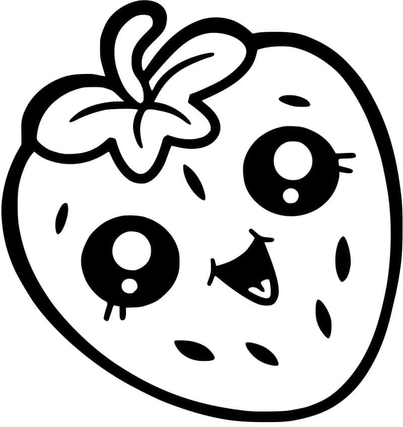 Kawaii Fragolina da colorare
