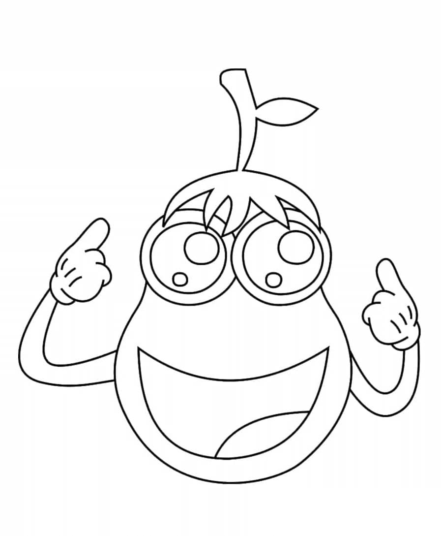 Melanzanina Kawaii da colorare