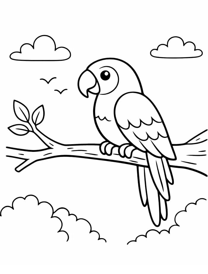 Pappagallo Buffo da colorare